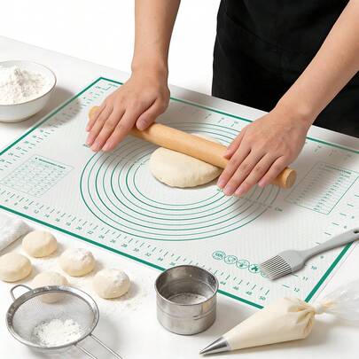 A Multifunctional Non-Stick Pastry Mat, Suitable For Baking And Rolling Dough - Perfect For Pies, And More - An Ideal Kitchen Tool For Holidays Including Mother's Day, Easter, And Thanksgiving