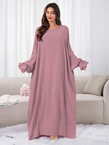 两件套（头巾+长袍）穆斯林祈祷服，长袍搭配同款头巾，休闲户外必备时尚单品，女士祈祷长袍，穆斯林女性长袍 - 彩色 - 查看 31