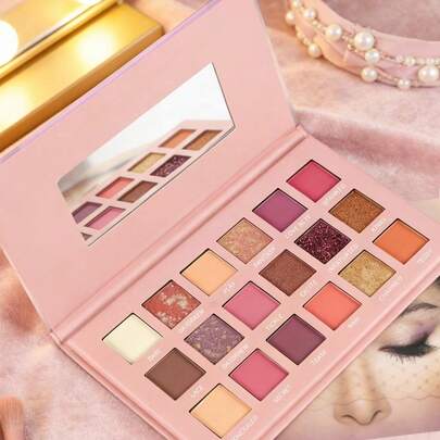 Neutral Matte Eyeshadow Palette, 18 Colors Nude Taupe Rose Brown Eye Makeup Pallet, Natural Warm Tone High Pigmented Blendable & Buildable Sombras De Ojos Gift Kit