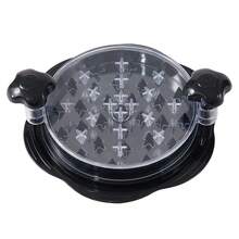 LIVINGANDHOME Manual Rotating Kitchen Chicken Shredder - Black + Transparent - View 3