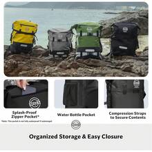 STOVER - Bolsa impermeable unisex de 5/10/25/30/40/55 L, mochila pequeña, ligera, con cierre enrollable y funda para teléfono, para kayak, viajes, senderismo, pesca, tubing, campamento y playa (negro) - 40L Negro (con funda para teléfono) - Ver 8
