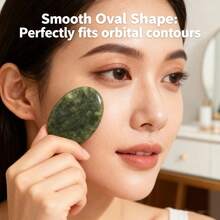 2 piezas Almohadillas de masaje de ojos con piedras frías y calientes, 3*4cm rosa y verde, cuidado de la piel facial - Verde - Ver 5