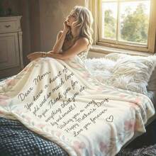 1PC  Mom Love Poem Flannel Throw Blanket 50"X60" (Multiple Sizes) - 'I Am  That You Are My Mom, One In A Million, Always There For Me' Heartfelt Text, Tapestry Wall Hanging, Mother's Day Gift, Room Decor, Perfect For Sofa, Bed, Office -280gsm - multicolour 17 - 查看 6