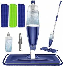 Microfiber Spray Mop For Floor Cleaning, Wet Dry Hardwood Mop With 3 Washable Reusable Pads, Compatible With  Powermop, Flat Spray Mop For Tile, Wood, Laminate, Vinyl & Marble - Màu tím - Xem 8