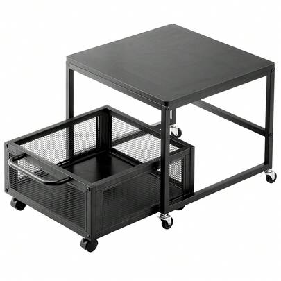 Mini refrigerador con ruedas giratorias y carrito de almacenamiento de 198 libras, color negro