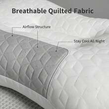 1个记忆棉颈枕，可调节人体工学颈椎枕，颈部支撑枕，缓解肩颈疼痛，侧睡矫形枕，适用于侧卧、仰卧和俯卧，呼吸舒适 - 淺灰色 - 查看 4