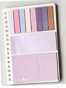 4pcs/Set Gradient Spiral Notebooks, Each Set Includes 20 Sticky Notes, Writable & Sticky PET Index Tabs, Classification Label Stickers, Efficient Office Supplies - Multicolor - View 12