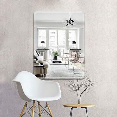Autocollant de miroir doux, feuille de miroir en acrylique, salle de bain, salon, armoire, chambre à coucher, autocollant mural de miroir autoadhésif