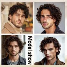 Men Wig Short Curly Brown Wig Synthetic Costume Replacement Wig For Males, Halloween - Multicolor - View 8