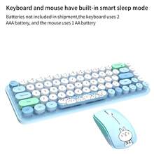 MOFii I Bean Pro 68键无线键鼠套装，小巧便携，专为女生设计，可爱造型搭配静音按键，美观的桌面外设。2.4G USB连接。不含电池。电源：鼠标需1节AA电池，键盘需2节AAA电池。 - 查看 8