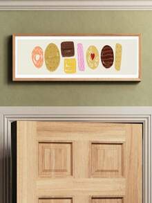 1pc Colorful Cookies Frameless Panoramic Kitchen Decor Canvas Poster Print, Food Themed Wall Art Suitable For Living Room, Bedroom, Dorm - Colorful Cookies - View 2