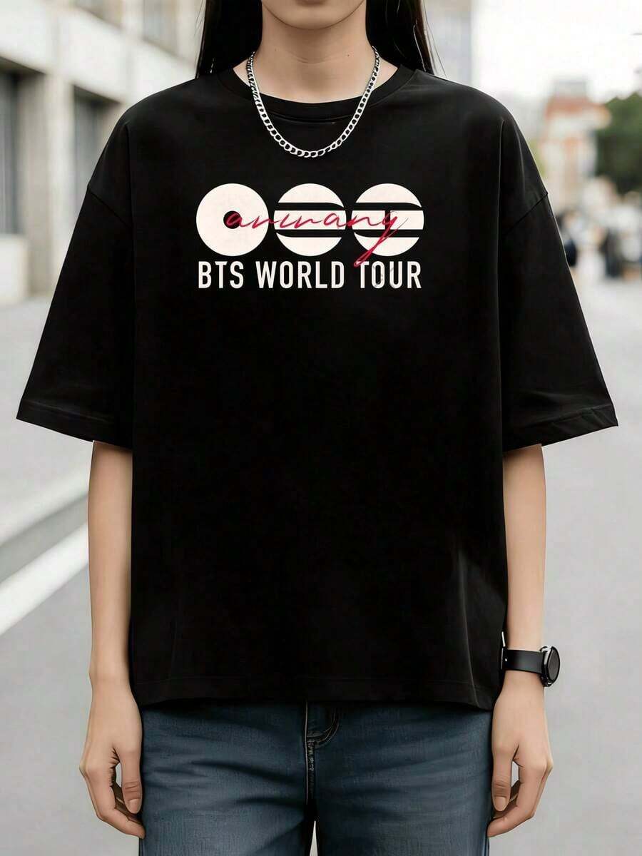 ARIRANG - Blanco y Rojo - Camiseta Clásica Alrededor del Mundo 2026 - Negro - Ver 1