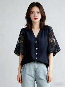 Women Blouses & Shirts - Khaki - View 8