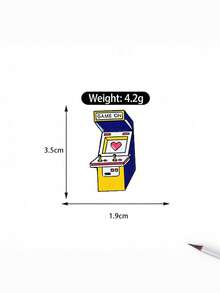 Creative Cartoon Heart-Shaped Game Console Metal Brooch, Decorative Pin For Backpack, Clothing - Multicolor - View 6