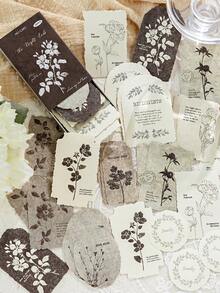1 Box 30pcs Embossed Sticker Notes, Retro Creative Aesthetic Sticker Decals, DIY Decoration Scrapbooking Craft Materials, Holiday Gifts, Personalized Scrapbook School Supplies - Style 3 - View 7