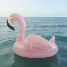 Flamingo Inflatable Pool Float, Perfect For Beach Photos, Adorable Flamingo Floating Bed, Viral Item, Pool Inflatable, Beach Essentials, Pool Float - 粉紅色火烈鳥 - 查看 2