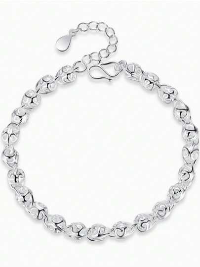 925 Silver Fashionable Hollow Bracelet Suitable For Daily Wear And Gift Giving