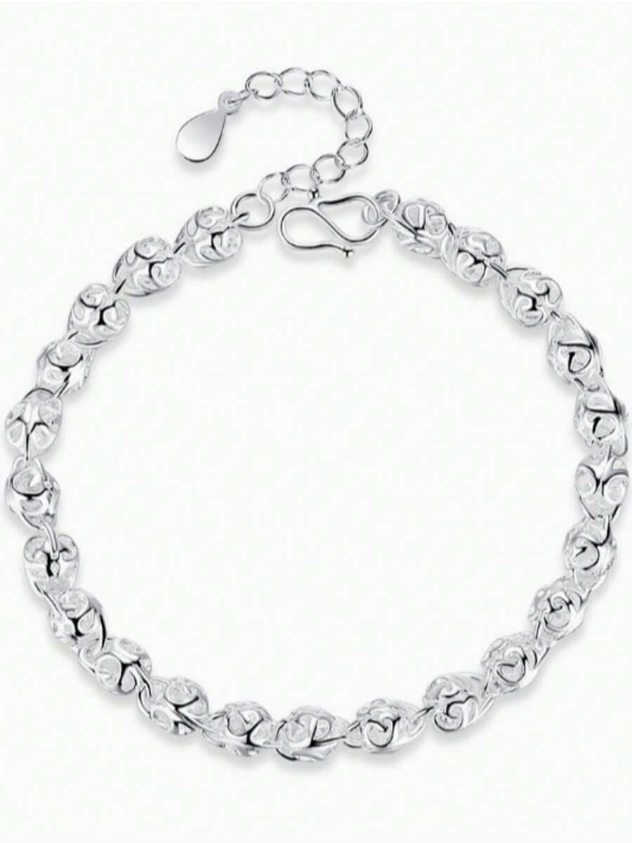 925 Silver Fashionable Hollow Bracelet Suitable For Daily Wear And Gift Giving - White - View 1