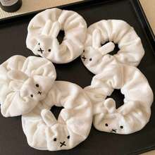 MIFFY 2026新款可爱米菲兔毛绒发圈，日式柔软白色蓬松兔耳发圈，3D米菲脸部设计，弹性发圈适合各种发质，优质材料，舒适不伤发，适合日常、上学、派对等场合，米菲粉丝必备礼物 - 彩色 - 查看 6