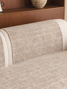 1件装雪尼尔奢华树皮纹理沙发垫，适用于1/2/3/4座沙发，包含座垫、扶手套和靠背套，防滑，四季皆宜 - 卡其色 - 查看 7