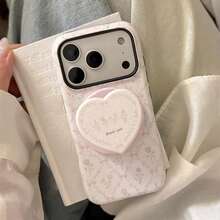 GUCADI Magnetic Rhombus Floral + Rhombus Floral Magnetic Stand High-Quality Apple 17 Phone Case, Suitable For 16 Pro, 15 French Pink Floral, 14 Matte, 13 Hard Shell. Artistic, Fairy-Like, Girly, Artistic Atmosphere, Fresh, Niche, Light Luxury, Ins Style - 粉色 - 查看 9