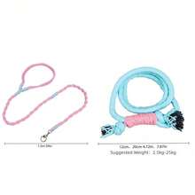 1pc Durable Handmade Woven Leash, Colorful Dog Training Lead, Suitable For Medium To Large Pets Outdoor Camping Daily Walking, Handwoven Dual-Color Pet Leash & Collar Set, Breathable Integrated Walking Rope - Multicolor - View 2