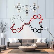 24pcs Acrylic Round Mirror Wall Stickers For Living Room, Bedroom, Office, Home Decoration - Circular - View 11