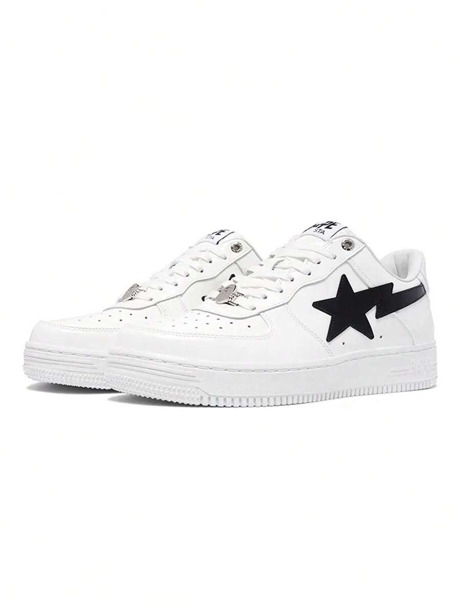 A BATHING APE BAPE STA Women's Patent Leather Fashion Sneakers - White - View 1