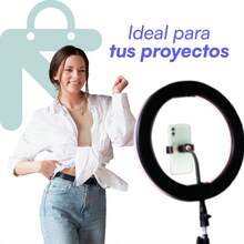 Lincky 10-Inch LED Ring Light With Tripod. Portable, Black Frame. Ring Light For Selfies. Features Power Control, Warm/Cool Light Settings, And Adjustable Light Intensity Levels. - View 7