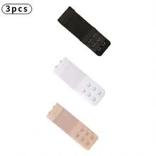 3pcs White, Apricot, Black Bra Extender, Elastic Three-Row Three-Hook Bra Back Extension, Soft Bra Accessories, Various Colors, Comfortable Fit, Multiple Matching, Halloween, Christmas, Holiday, Mother's Day - 3pcs - View 11