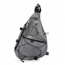 大容量黑色男士斜挎包 | Techwear 斜跨胸包 | 多口袋可調節肩帶 - 彩色 - 查看 10