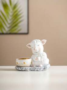 1pc Lamb Incense Burner, Creative Design, Cute Cartoon Style, Decoration, Aromatherapy Ornament, Resin Craft, Suitable For Home Decoration, Fireplace, Living Room, Office, Hotel, Festival Decoration, Desktop Decoration, Bookcase, Nightstand, Ideal Gift & Festival Ornament - Incense Burner - View 15