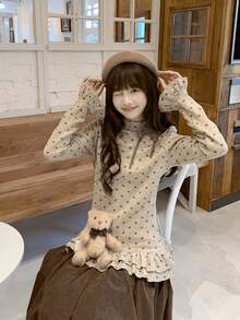 Women Tops - Polka Dot Top - View 9