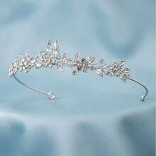 An European And American Fashion Natural Flower And Leaf Crown Birthday Social Party Wedding Photo Alloy Rhinestone Luxurious Atmospheric Bride Crown - Silver - View 2