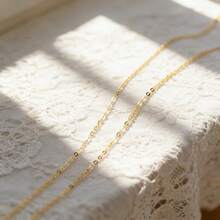 Minimalist Style S925 Sterling Silver Gold Silver Necklace | Waterproof & Anti-Oxidation | Exquisite Silver Jewelry Layering Necklace | Low-Allergy Daily Accessory | Holiday Gift - Gold - View 7