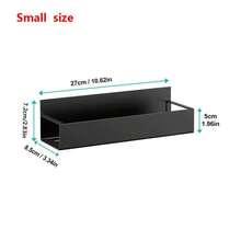 磁性冰箱搁架 | 免打孔多功能厨房调味品架，强力磁性调味品架，免钉，无残留，节省空间，现代风格，灰色饰面，悬挂式搁架。 - 新款 - 查看 12