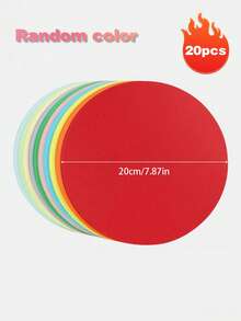 20pcs High-Quality Colorful Round Cardstock - Rich Colors, Suitable For Art Projects, Origami, Doodle Art, Decorative Origami, DIY Crafts, Handmade Decorations And Creative Activities, Also Suitable For Doodling, Painting And More. Craft Tools And Supplies | Paper Art | Art Paper, Origami Materials, Art Project Supplies, Art Paper Trays, Round Paper Art Supplies, Colorful Color Blocks, Bright Paper Circles, Premium Art Paper, High-Quality Cardstock - A - View 9