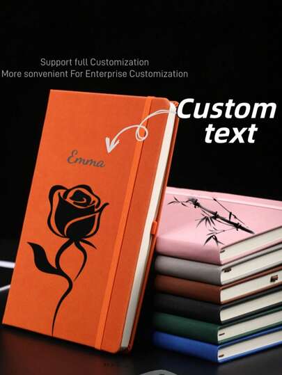[Custom] A5 Business Gift Leather Notebook With Strap, Strap Storage Planner, Corporate LOGO Customization, Cross-Border Business Gift, High-Quality Notepad, Gift Box Business Souvenir, Student Diary Office Record Book, Perfect Holiday Gift