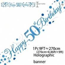1件全息生日橫幅,藍色與白色數字生日橫幅,適用於生日派對裝飾、生日慶祝背景、派對拍照亭道具、室內/室外生日裝飾、週年慶祝裝飾、生日派對裝飾 - 藍白 - 查看 8