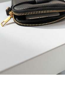 Bolso bandolera compacto con estampado de elefante, puede contener teléfono, llaves, lápiz labial, tarjeta bancaria, diseño con cierre de cremallera y broche a presión, anti-robo y a prueba de caídas, de moda y ligero para uso diario y viajes - Rojo - Ver 5