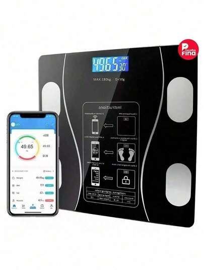 Balança Corporal Profissional com Bioimpedância e Bluetooth, Capaz de pesar até 180Kg, com Pilhas Inclusas