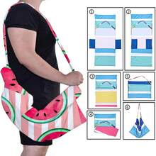 1 chiếc khăn phủ ghế bãi biển siêu mềm mại, chất liệu microfiber, họa tiết dưa hấu sọc hồng - Nhanh khô, nhẹ, có túi đựng, thích hợp cho hồ bơi, bãi biển, cắm trại và dã ngoại, chăn trải bãi biển. - Dưa hấu sọc hồng - Xem 8