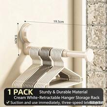 Bekay Suction Cup Clothes Hanger, Multi-Functional Retractable Wall-Mounted Hanger, No Drilling Required, Suitable For Home, Balcony - Milky White - View 10