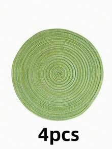 Khăn trải bàn bằng vải gạc cotton kiểu Bắc Âu, đế lót ly tròn bằng vải lanh dệt, tấm lót chịu nhiệt, thảm trang trí, thảm chịu nhiệt dùng trong nhà, thảm trải bàn ăn chịu nhiệt và chống thấm nước, đế lót cốc, tấm lót bát đĩa, miếng lót nồi chịu nhiệt. - màu xanh lá - Xem 10