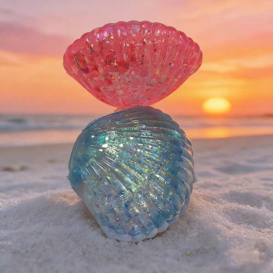 10-Pack Ocean Pet – Beautiful Shell Slow-Rise Squishy Toy, Stress Relief Fidget With Great Feel & Look, Perfect Gift For Relaxation - 彩色 - 查看 1