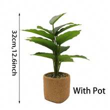 Artificial Faux Bird Of Paradise Plant In Woven Pot 32cm Vibrant Faux Tropical Foliage Elevate Your Space Aesthetic Houseplant For Home Office Desk Decor - Green - View 2