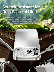1 pieza Pegatina de malla metálica plateada con rayas en forma de V NNBILI, compatible con la lente de la cámara del 17 Pro Max, película protectora ultra delgada e invisible de cobertura completa anti-polvo, aplicable a la película protectora de la lente del 17 Pro, regalo del Día de la Madre con protección IP de adsorción estática - Plateado - Ver 5