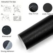 Self-Adhesive Leather Repair Patch, PU Faux Leather Tape For Sofa, Couch, Chair, Bed, Car Seat, Headboard, Bags And Jackets, Durable Upholstery Repair Sticker For Scratch, Tear And Peel Fix, Home, Office And Automotive DIY Repair - Multicolor - View 21