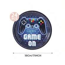 96pcs/Set Video Game Themed Disposable Party Tableware Including Cups, Plates, Napkins, Suitable For 24 Guests, Ideal For Gamers, Sports Fans, Birthday Parties, Weddings, Celebrations - Multicolor - View 7