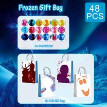 48pcs Frozen Party Bags,24pcs Frozen Party Bags&Frozen Birthday Gift Bag&Frozen Party Candy Bags + 24pcs Frozen Stickers,For Frozen Party Decorations,Frozen Birthday Decorations - 查看 2